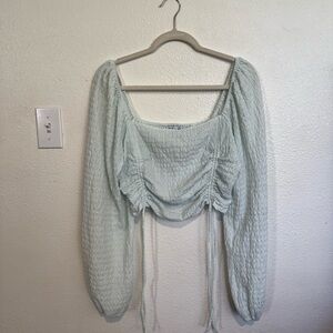 Sophie Rue Light Blue Textured Blouse